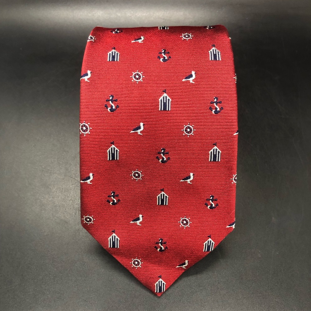 Vintage Y2k Brooks Brothers Makers Merchants Anchors Seagulls Helm Silk Tie